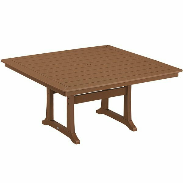 Polywood Nautical Trestle 59'' Teak Dining Height Table 633PL85T2L1T